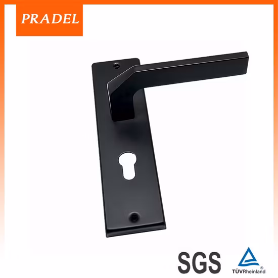 Gold Color Villa Construction Decorative Hardware Fancy Door Handles with Plate